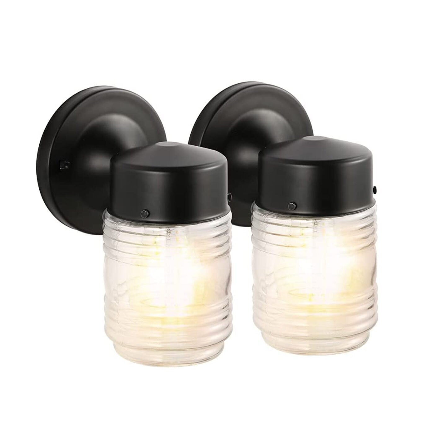 Run Bison 2pack Waterproof Jelly-Jar Wall Lantern， E26 socket Shopping - The Best Deals on Outdoor Wall Lanterns | 40049055 - Mycitystee