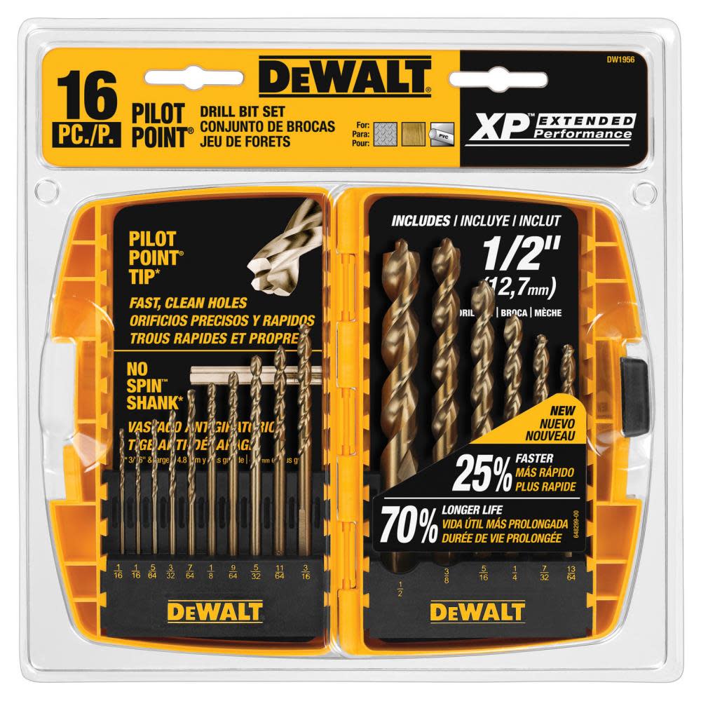 DEWALT 16 piece Pilot Point Drill Bit Set DW1956 from DEWALT - Mycitystee