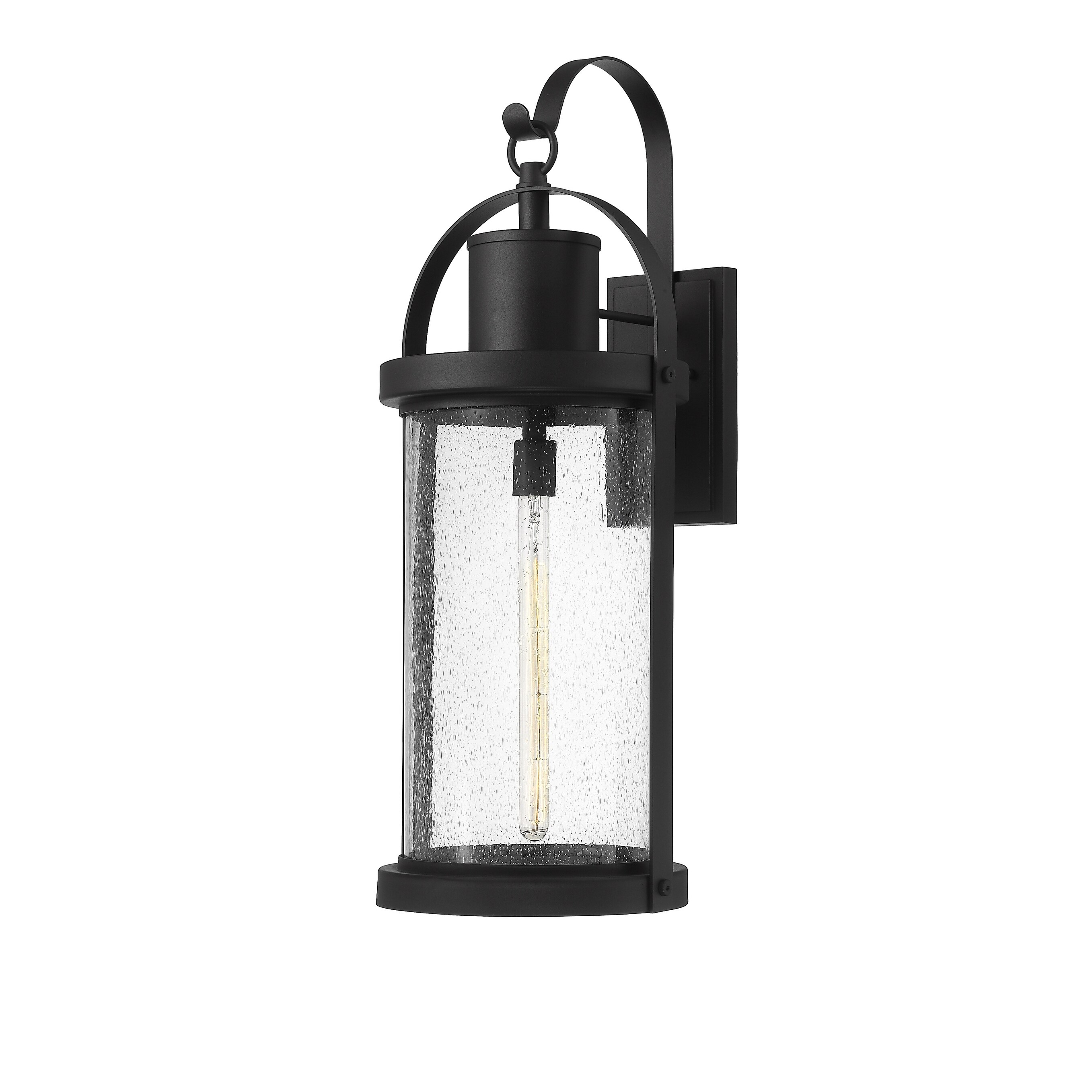 Roundhouse 1 Light Outdoor Wall Sconce - Black - Mycitystee