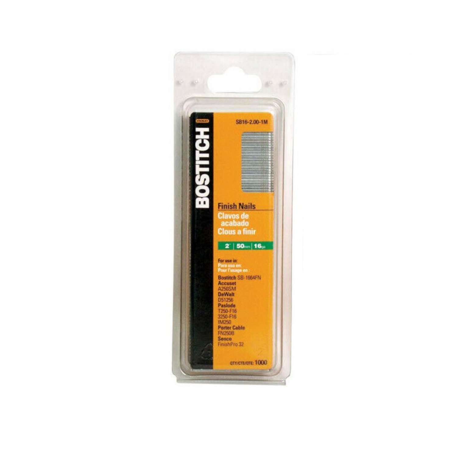 Bostitch 1-1/4 in. 16 Ga. Straight Strip Coated Finish Nails 1000 pk - Mycitystee