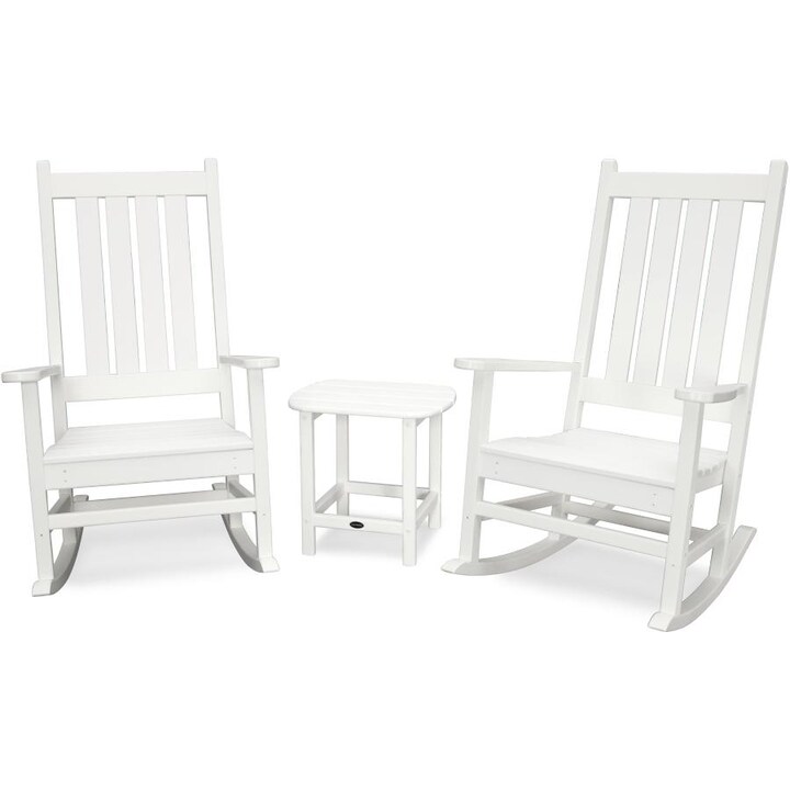 POLYWOOD Vineyard 3-Piece Rocking Set in White - Mycitystee
