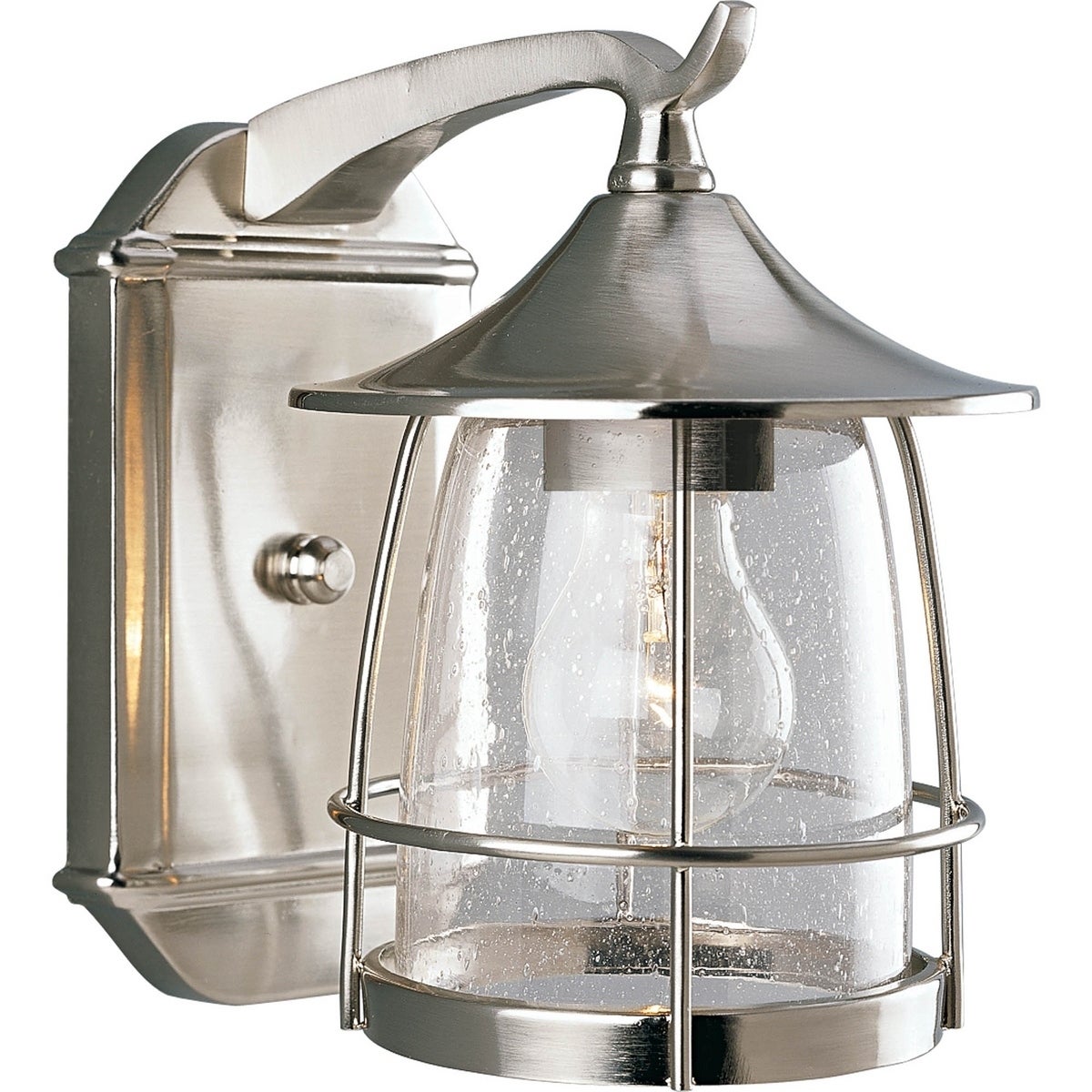 One Light Outside Wall Lantern with Nickel Finish Shopping - The Best Deals on Outdoor Wall Lanterns | 18639277 - Mycitystee