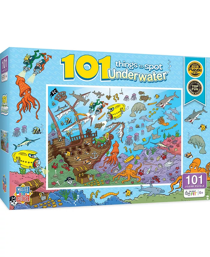 MasterPieces Puzzles 101 Things to Spot - Underwater 100 Piece Kids Puzzle - Mycitystee