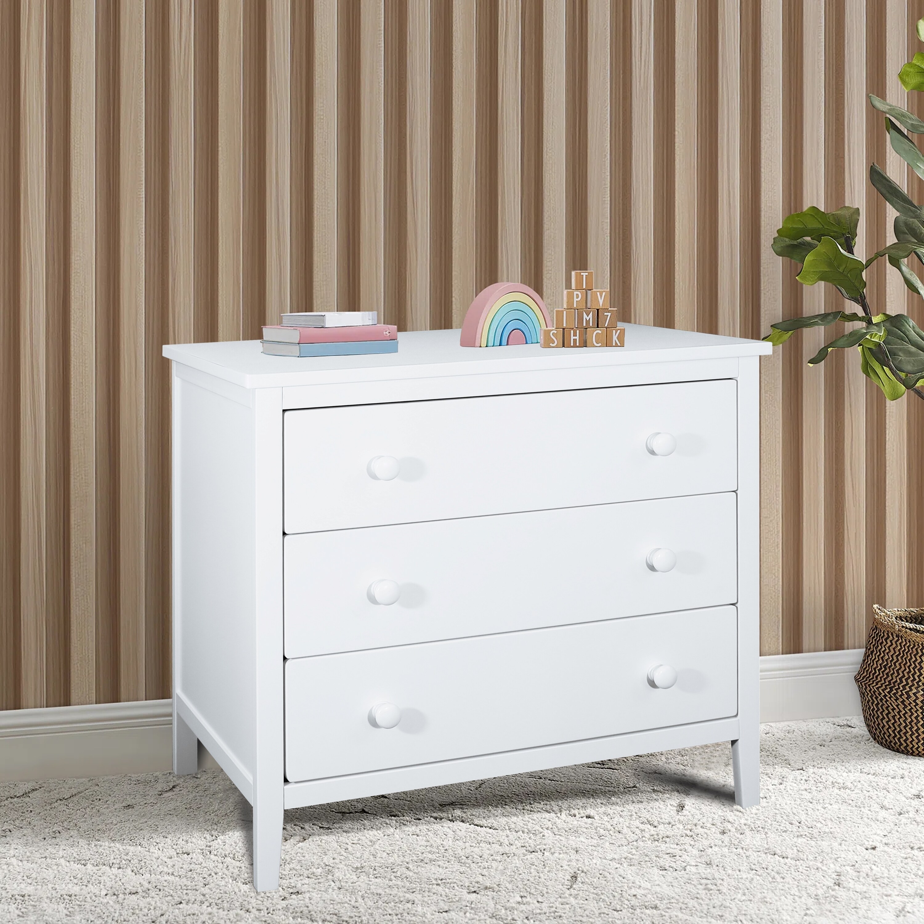 Stylish and Durable Solid Wood 3 Drawer Dresser with Smooth Glides， Upgrade Your Bedroom Storage Today - - 37828433 - Mycitystee