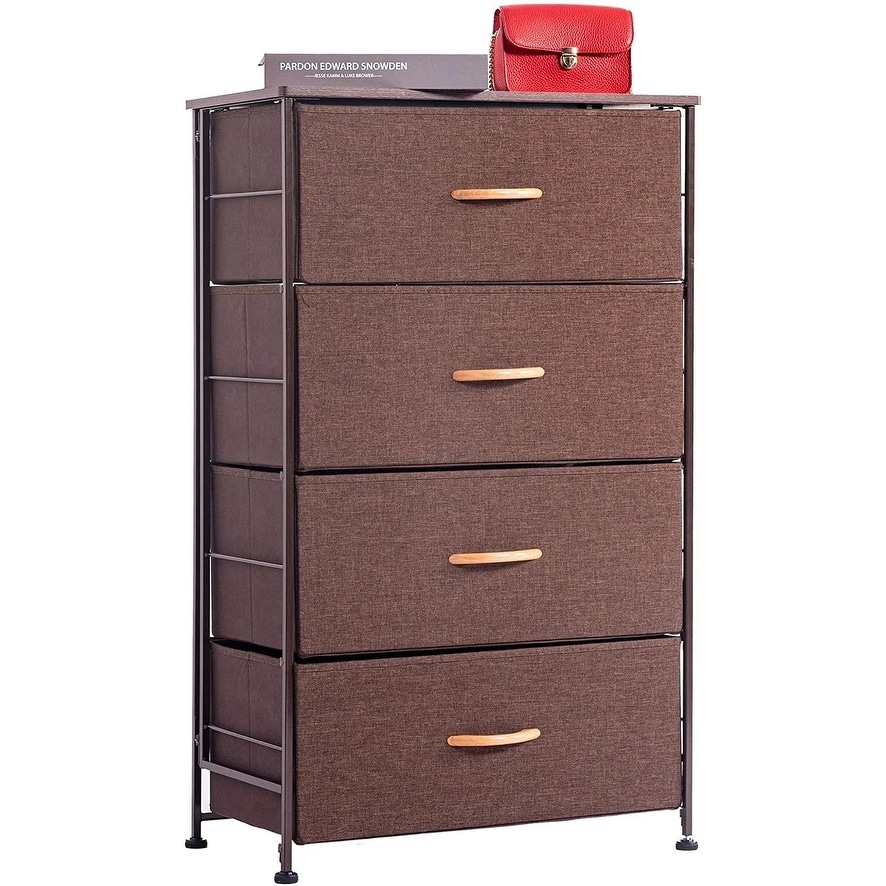4-Drawer Vertical Dresser Tower， Easy Assembly， Rust-Proof Steel Frame - - 37828772 - Mycitystee