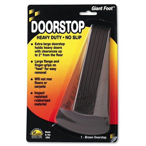 Master Caster Giant Foot Doorstop， No-Slip Rubber Wedge， 3.5w x 6.75d x 2h， Brown (00964) - Mycitystee