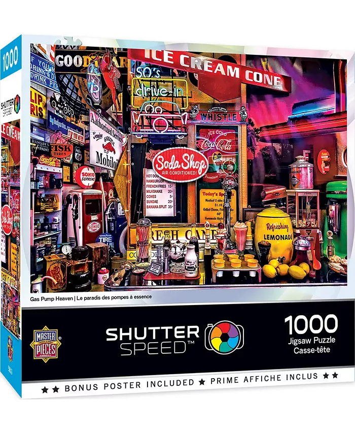 MasterPieces Puzzles Shutter Speed - Gas Pump Heaven 1000 Piece Jisaw Puzzle - Mycitystee