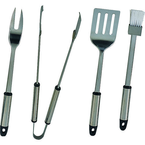 Omaha Q-430A3L Barbecue Tool Set with Handle and Hanger， 1.5 mm Gauge， Stainless Steel Blade， Stainless Steel - Mycitystee