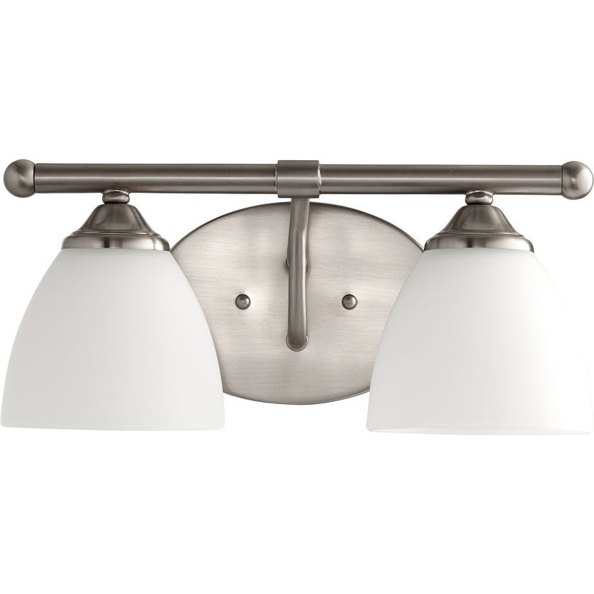 Brooks Satin Nickel and Satin Opal 2-light Vanity Lighting - Mycitystee
