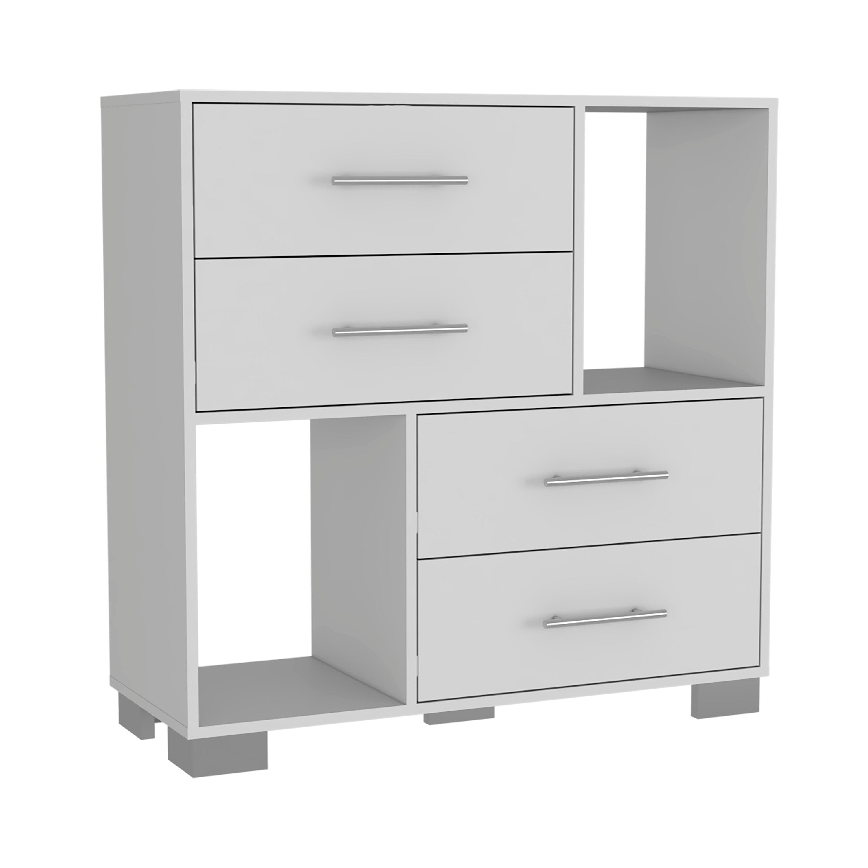 TUHOME Krista 25-inch Tall Dresser with 2 Open Shelves and 4 Drawers - - 35397511 - Mycitystee