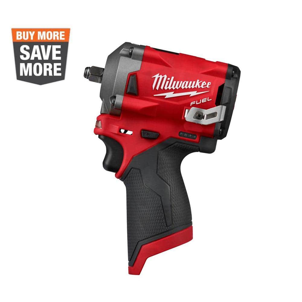 Milwaukee M12 FUEL 12V Lithium-Ion Brushless Cordless Stubby 3/8 in. Impact Wrench (Tool-Only) 2554-20 - Mycitystee