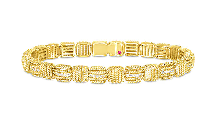 Roberto Coin 18K Yellow Gold Opera Diamond Flexible Bracelet - Mycitystee