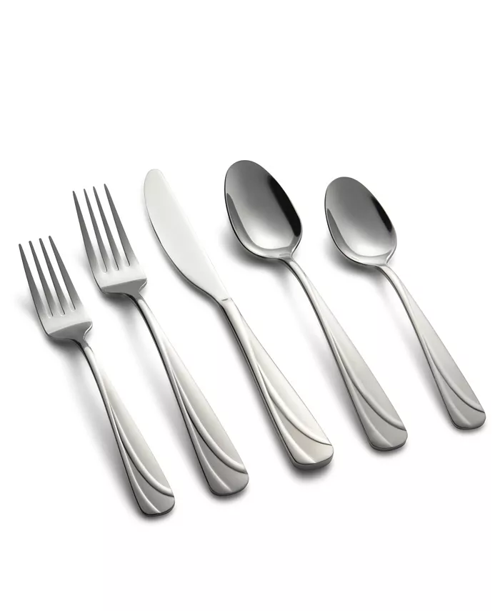 Fiesta Deco Circles Sand 20-Piece Flatware Set， Service for 4 - Mycitystee