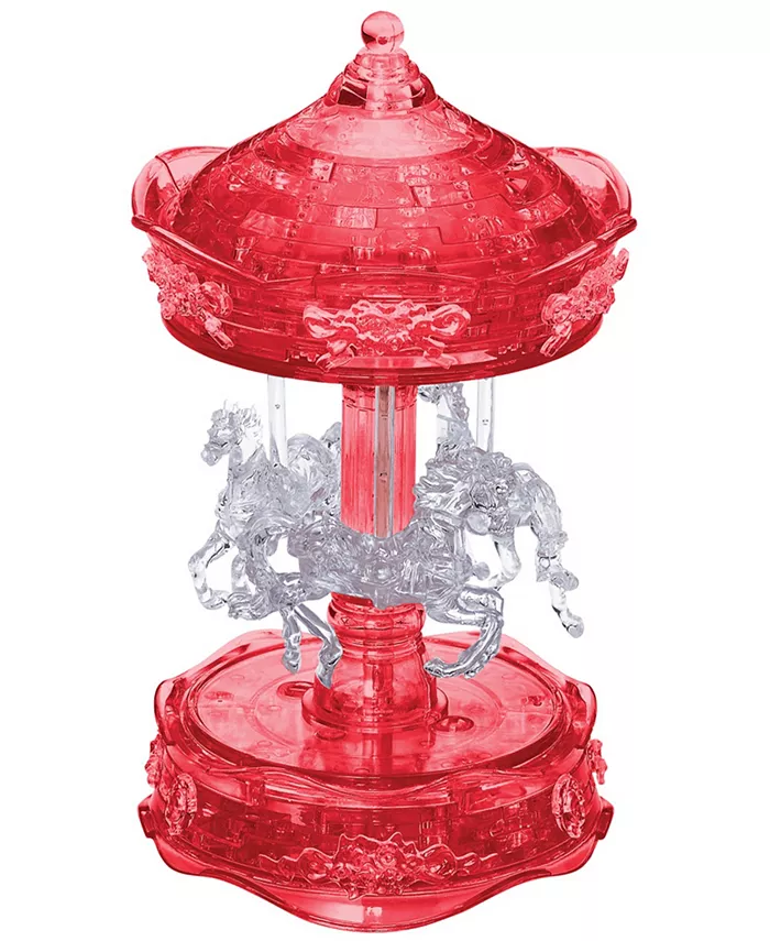 BePuzzled 3D Crystal Puzzle - Carousel White， Red - 83 Piece - Mycitystee