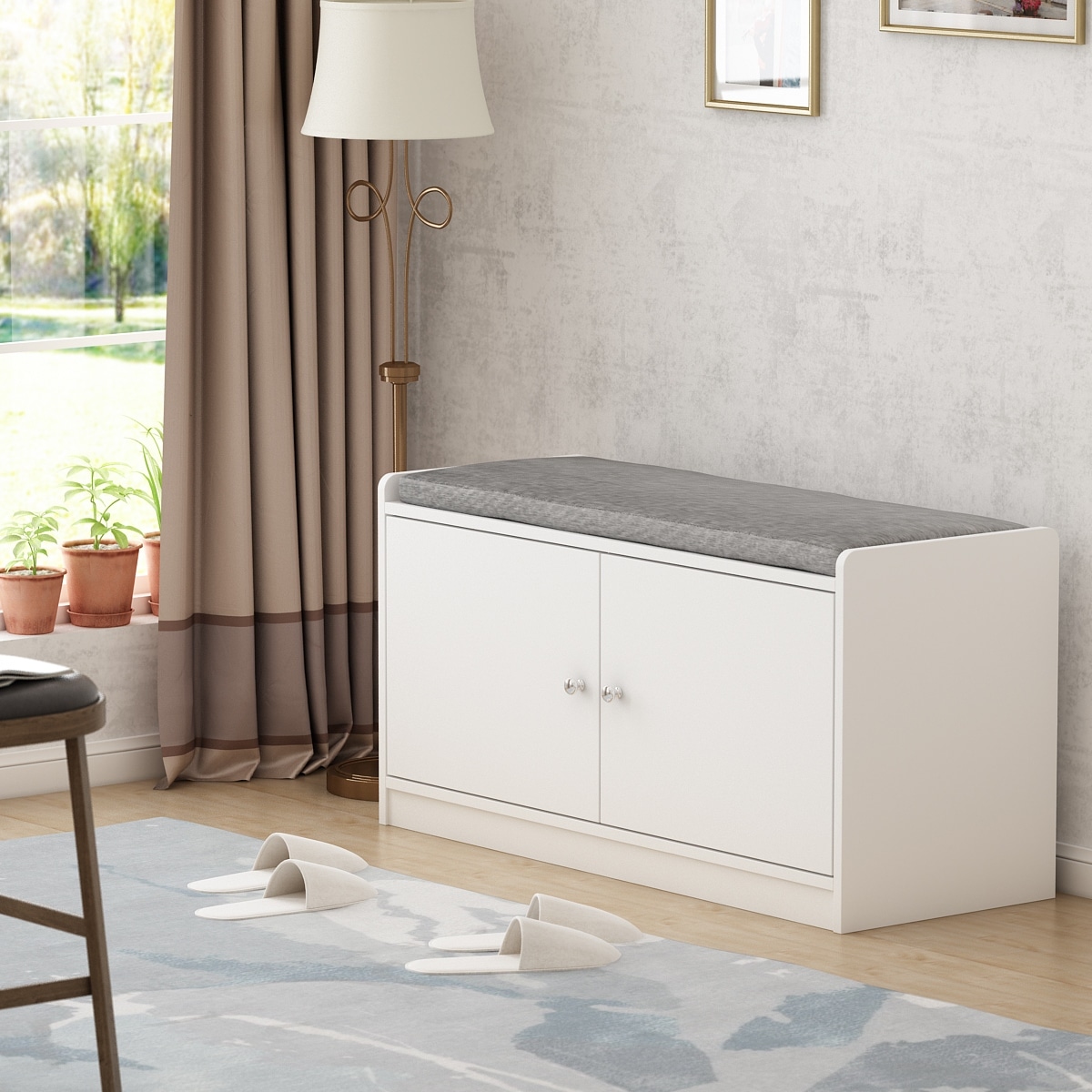 FAMAPY Entyrway Shoe Change Bench Storage Cabinets with Cushion - - 35325613 - Mycitystee