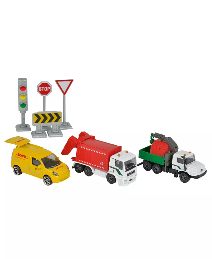 Redbox Majorette - City Die-Cast 7 Piece Playset， 1:64 Scale - Mycitystee