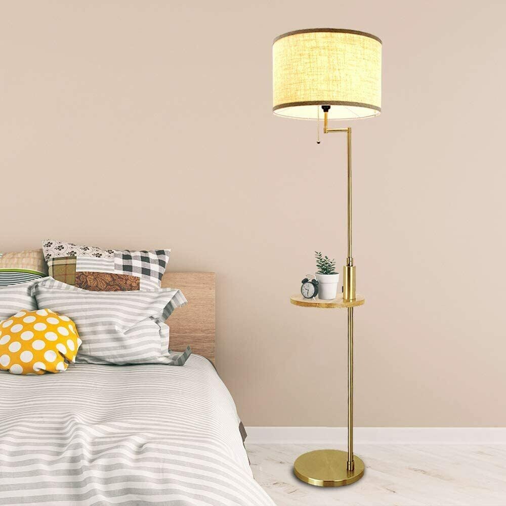 LED Standing Floor Lamp with USB Charging Port and Small Table - 1 - Mycitystee