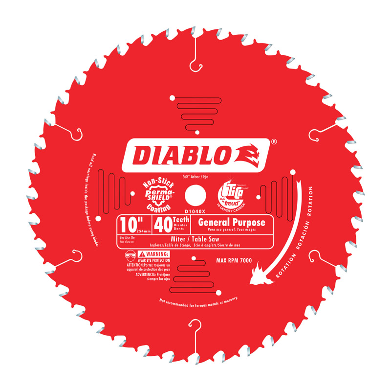 Diablo 10 in. D X 5/8 in. Carbide Circular Saw Blade 40 teeth 1 pk - Mycitystee