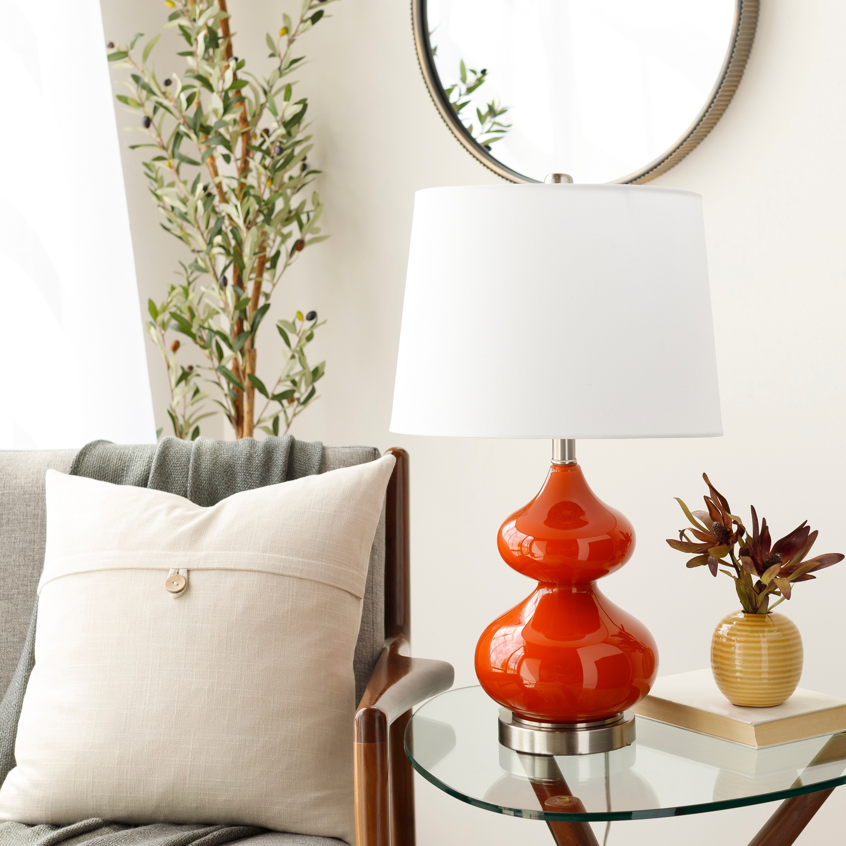 Alcina Double Gourd Glazed Table Lamp - 24
