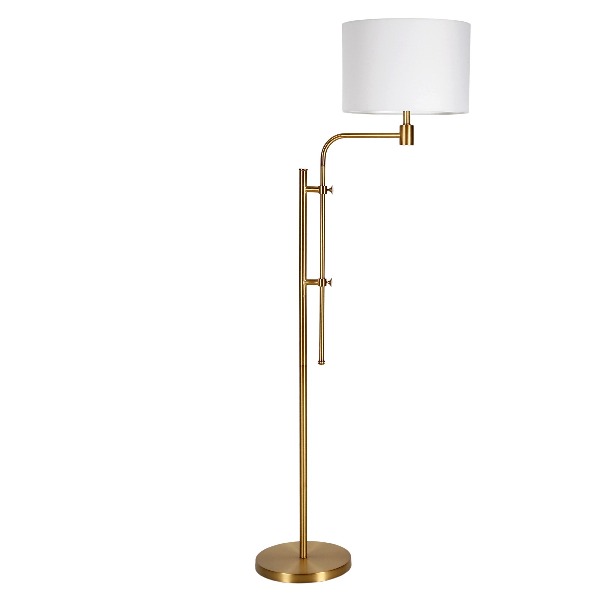 Polly Modern Farmhouse Adjustable Metal Floor Lamp - Gold - Mycitystee