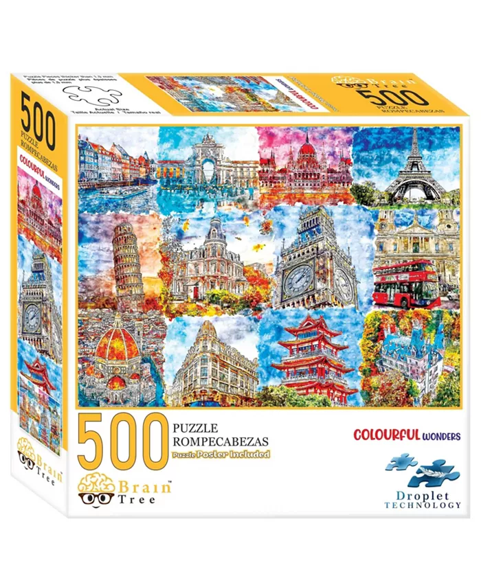 Brain Tree Games Colorful Wonders 500 Piece Puzzles - Mycitystee
