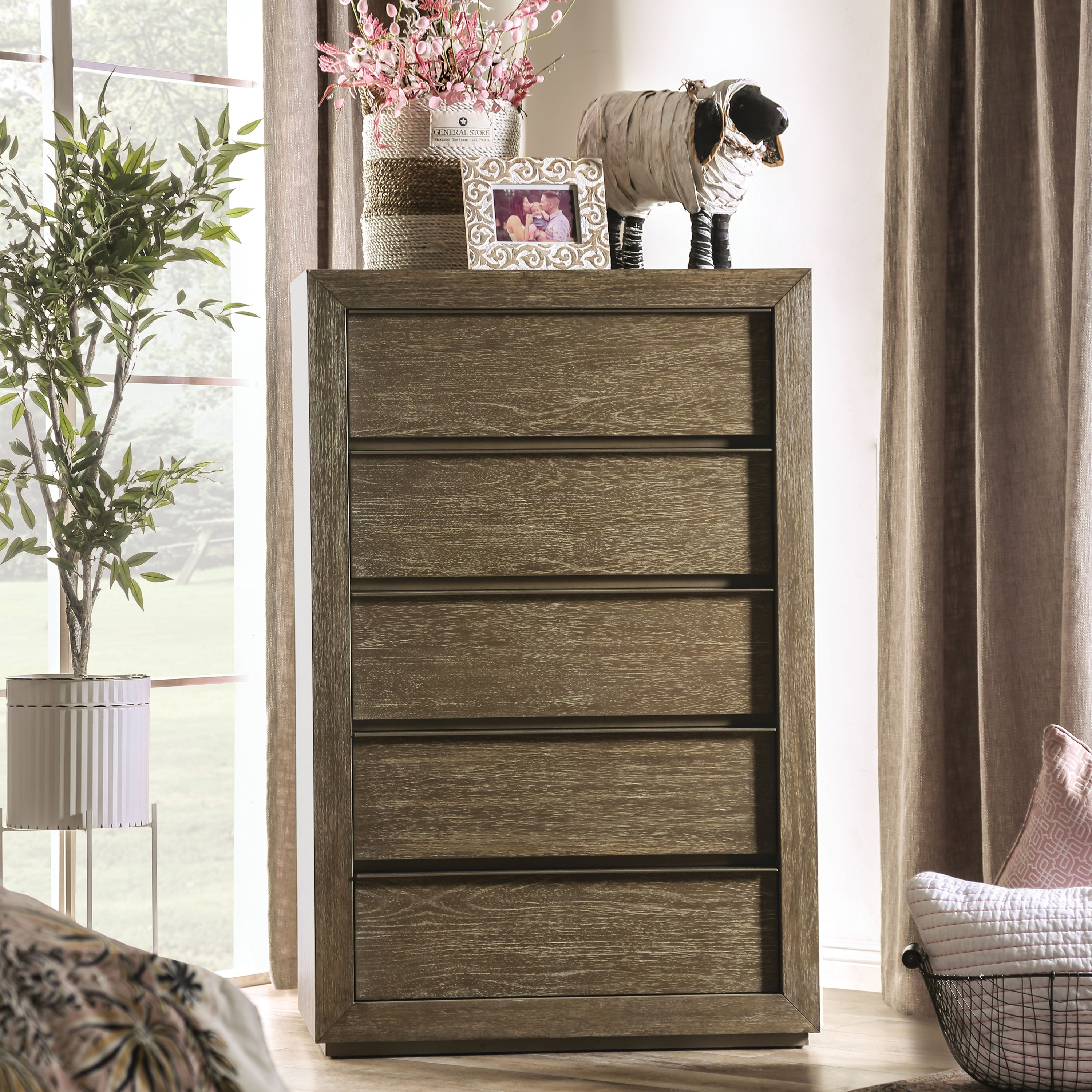 Furniture of America Puly Rustic Light Walnut Solid Wood Chest - - 30977970 - Mycitystee
