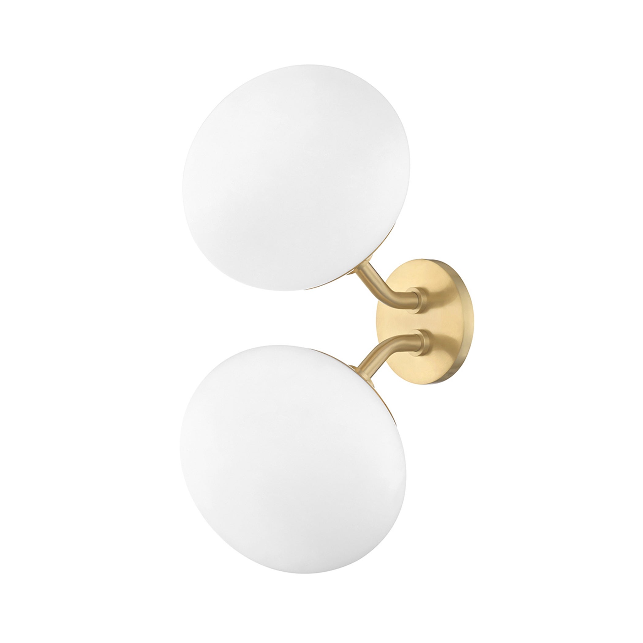 Mitzi by Hudson Valley Estee 2-light Aged Brass Wall Sconce， Opal Etched Glass - Mycitystee