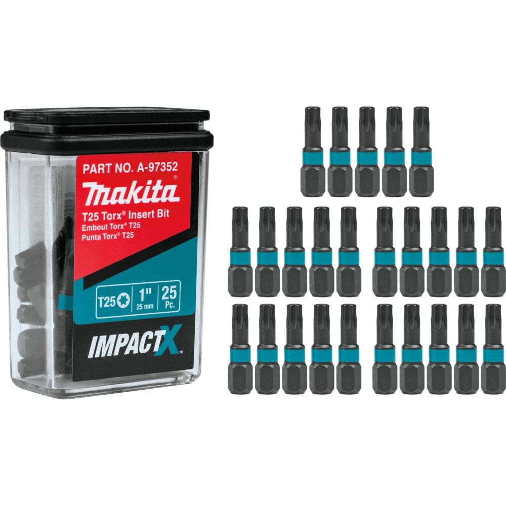 Makita Impact X T25 Torx 1 Insert Bit 25/pk A-97352 from Makita - Mycitystee