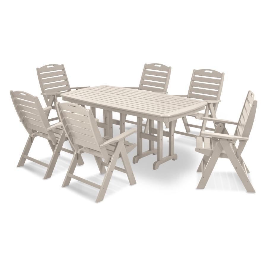 POLYWOOD Nautical 7-Piece Dining Set in Sand - Mycitystee