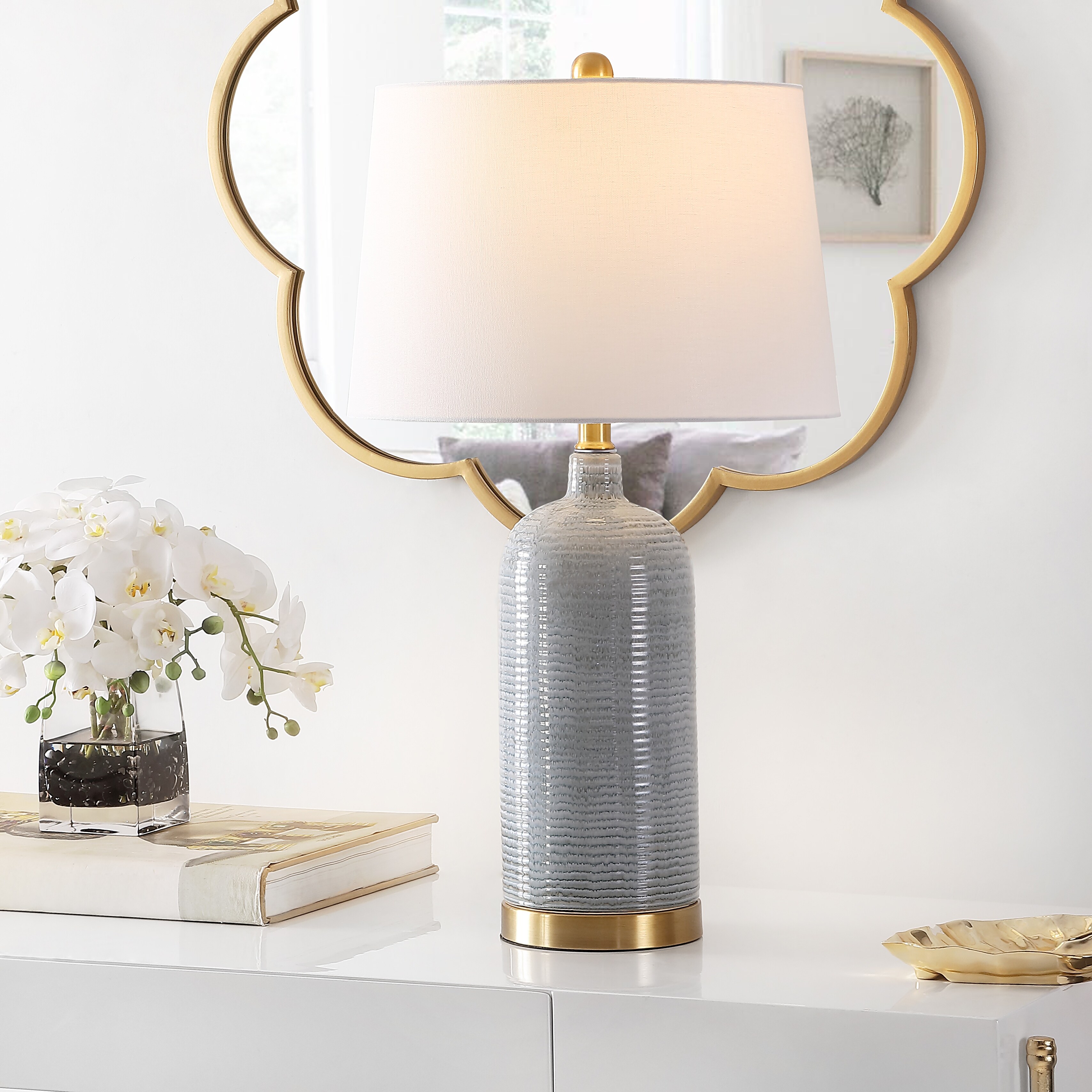 SAFAVIEH Lighting 26.75-inch Stark Glass Table Lamp - 15