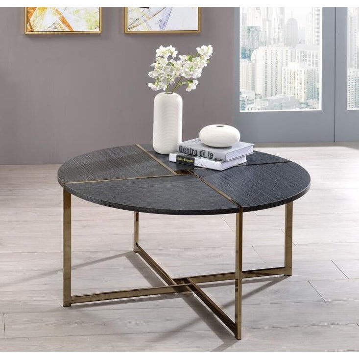 Modern Style Round Coffee Table，Metal Tube Frame - Mycitystee