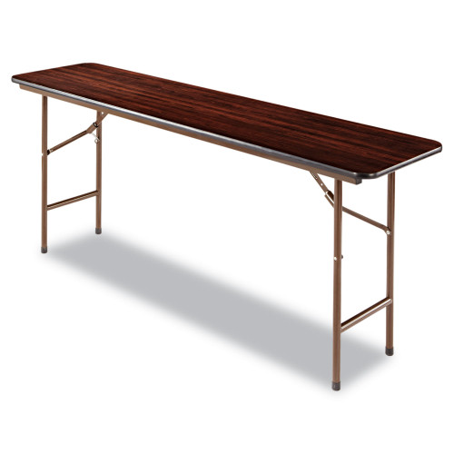 Alera Wood Folding Table， Rectangular， 71.88w x 17.75d x 29.13h， Mahogany (FT727218MY) - Mycitystee