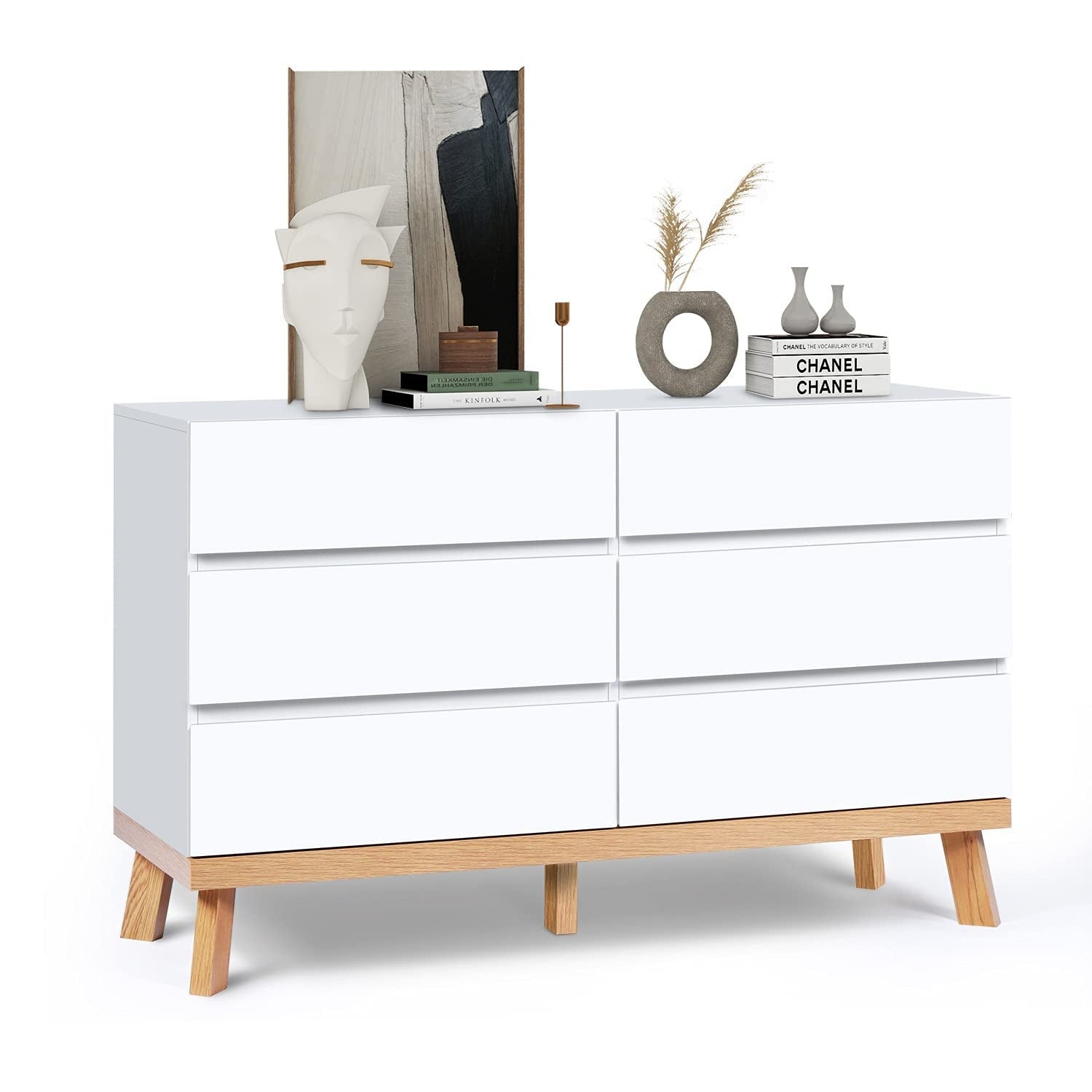 6 Drawer Double Dresser White Dresser for Bedroom Chest of Drawers Large Storage Cabinet White Dresser ) - as picture - - 37668564 - Mycitystee