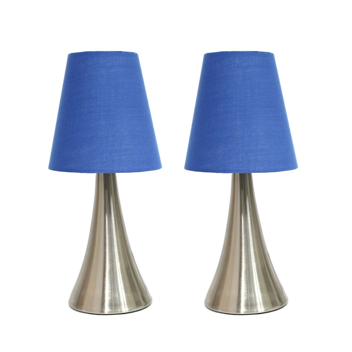 Simple Designs Valencia 2 Pack Mini Touch Table Lamp Set with Fabric Shades - Mycitystee