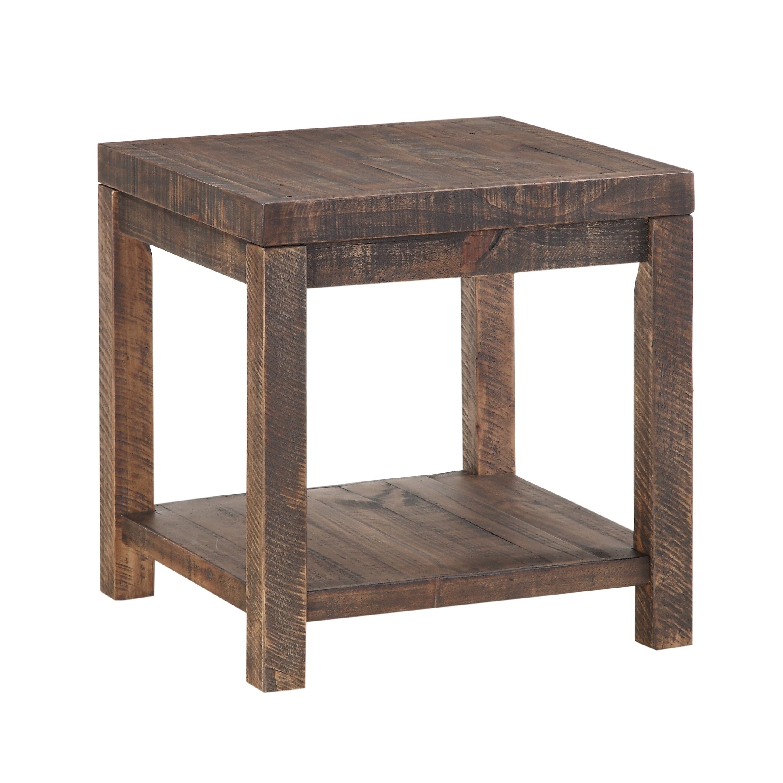 Wooden End Table with One Shelf， Taupe Brown - Mycitystee