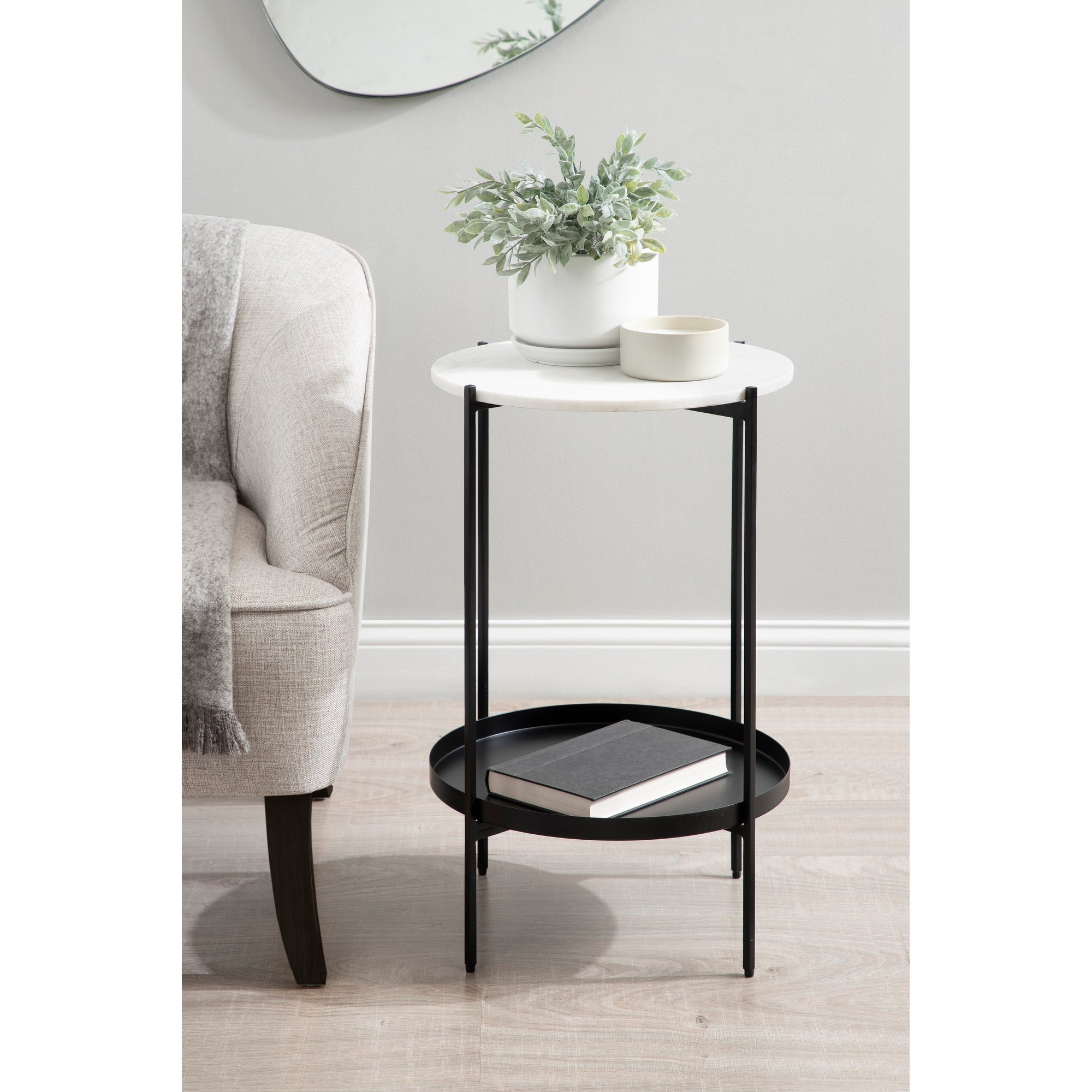 Kate and Laurel Lavish Marble Side Table - Mycitystee