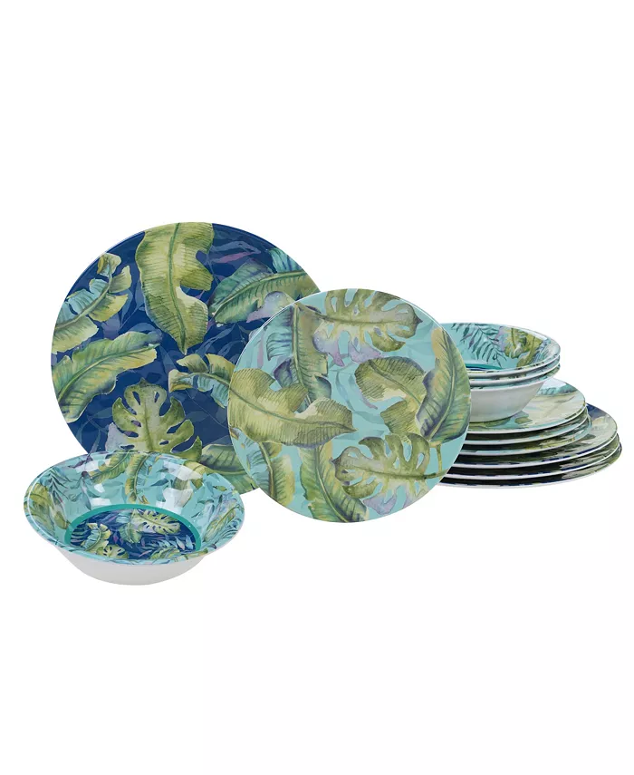 Certified International Tropicana Melamine 12 Piece Dinnerware Set - Mycitystee
