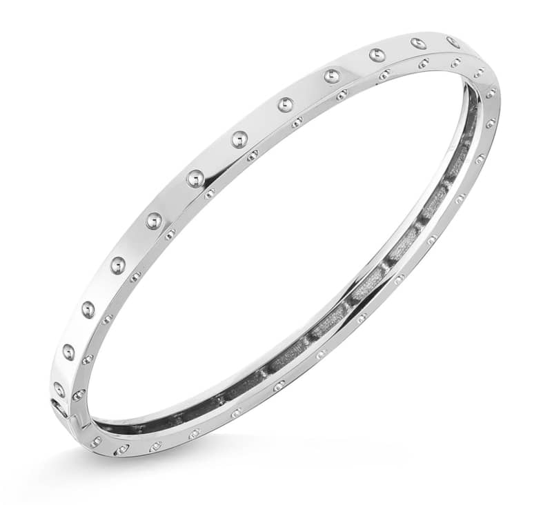 Roberto Coin 18KT White Gold Symphony Pois Moi Oval Bangle - Mycitystee