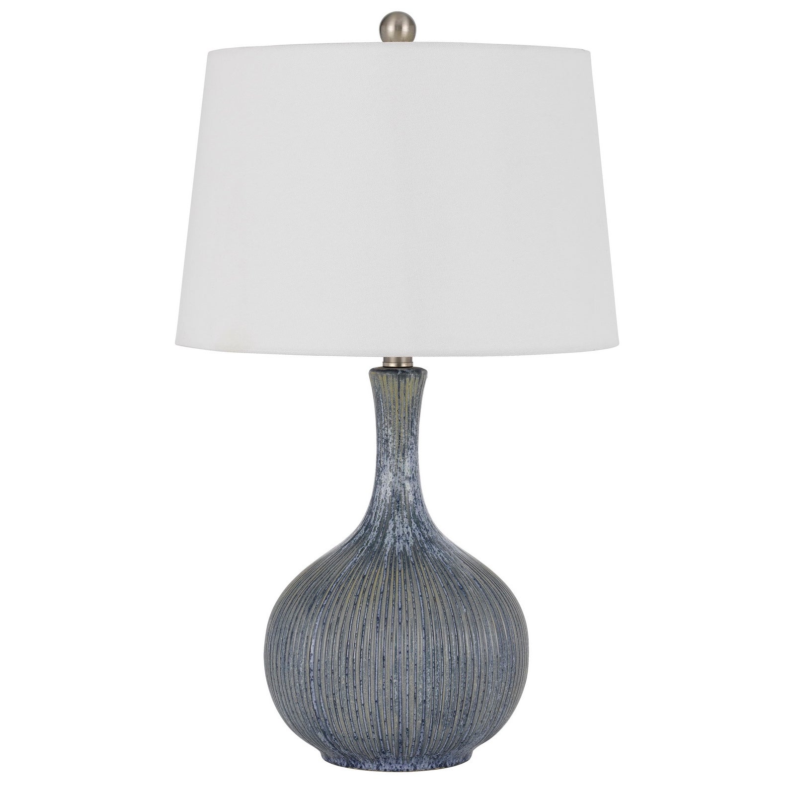 Vernate ceramic table lamp with hardback taper drum shade - One Size - Mycitystee