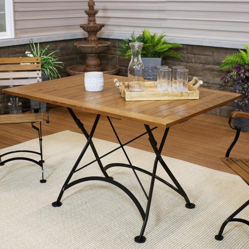 Ultimate Patio 48-Inch European Chestnut Wood Folding Dining Table - Mycitystee