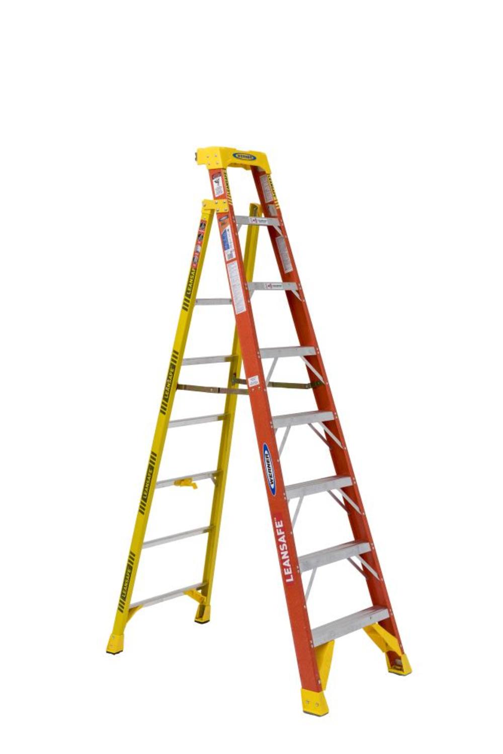 8Ft LEANSAFE Type IA Fiberglass Leaning Ladder - Mycitystee
