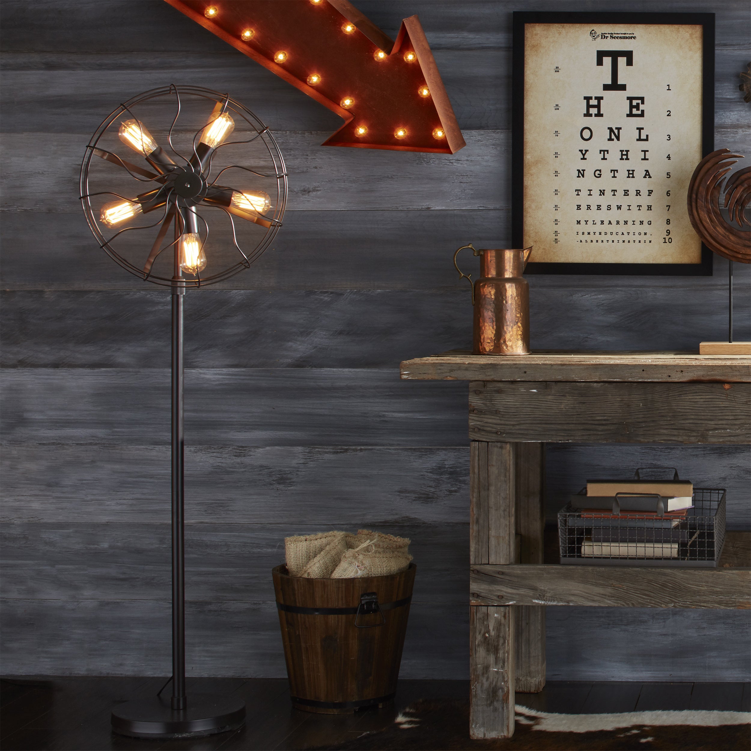 Carbon Loft Hargreaves Industrial Floor Lamp - N/A - Mycitystee