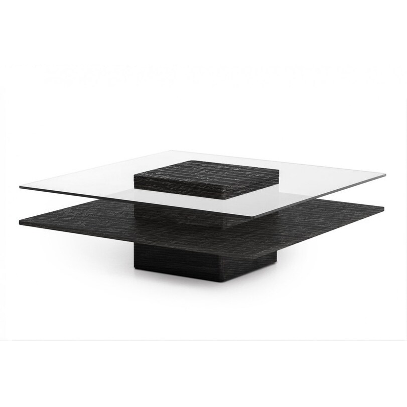 Modrest Clarion Modern Grey Elm and Glass Coffee Table - Mycitystee