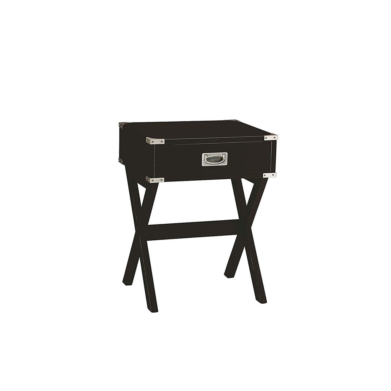 End Table， Black - 24 H x 18 W x 18 L Inches - Mycitystee