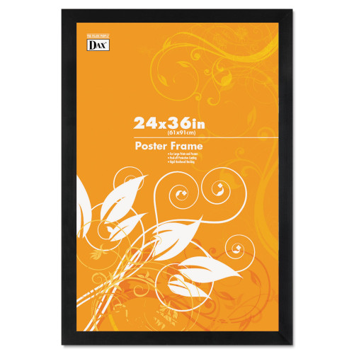 DAX Black Solid Wood Poster Frames with Plastic Window， Wide Profile， 24 x 36 (2863U2X) - Mycitystee