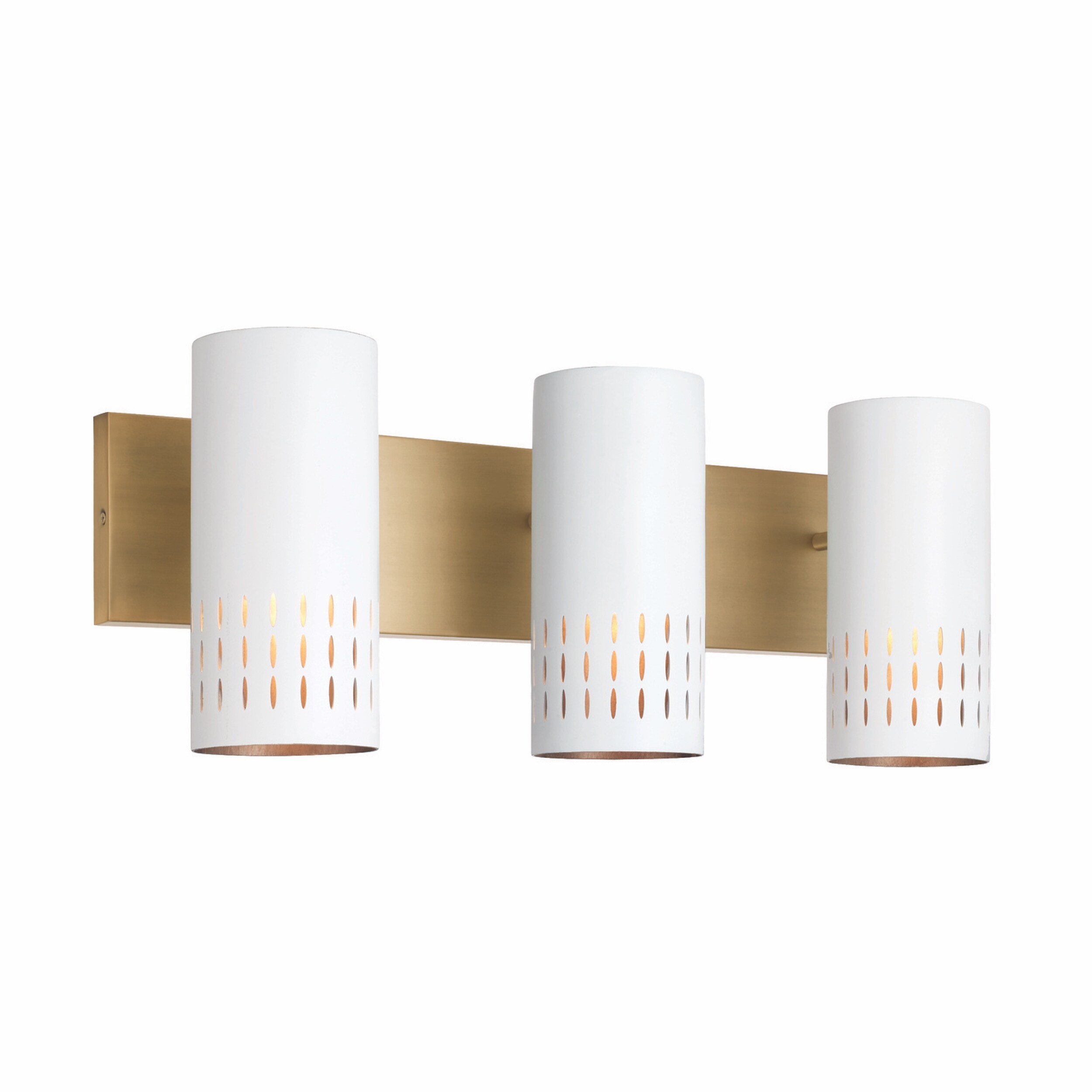 Dash 3-light Aged Brass/ White Bath/ Vanity Fixture - Mycitystee