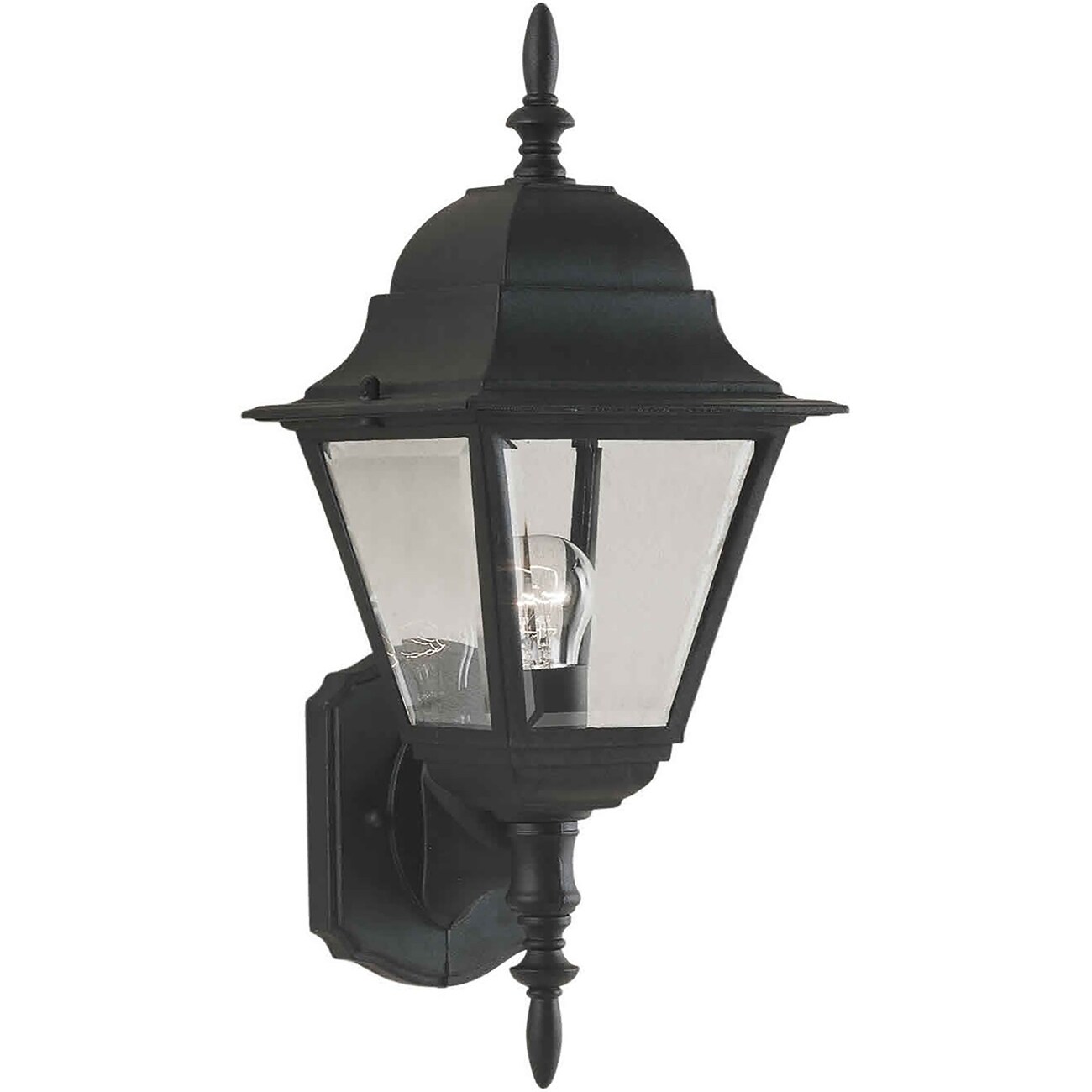 1-Light Black Outdoor Wall Lantern with Clear Beveled Glass Panels Shopping - The Best Deals on Outdoor Wall Lanterns | 33520336 - Mycitystee