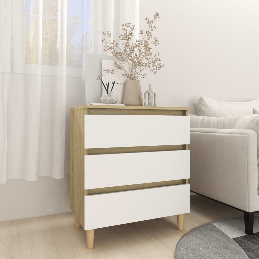 vidaXL Sideboard White and Sonoma Oak 23.6