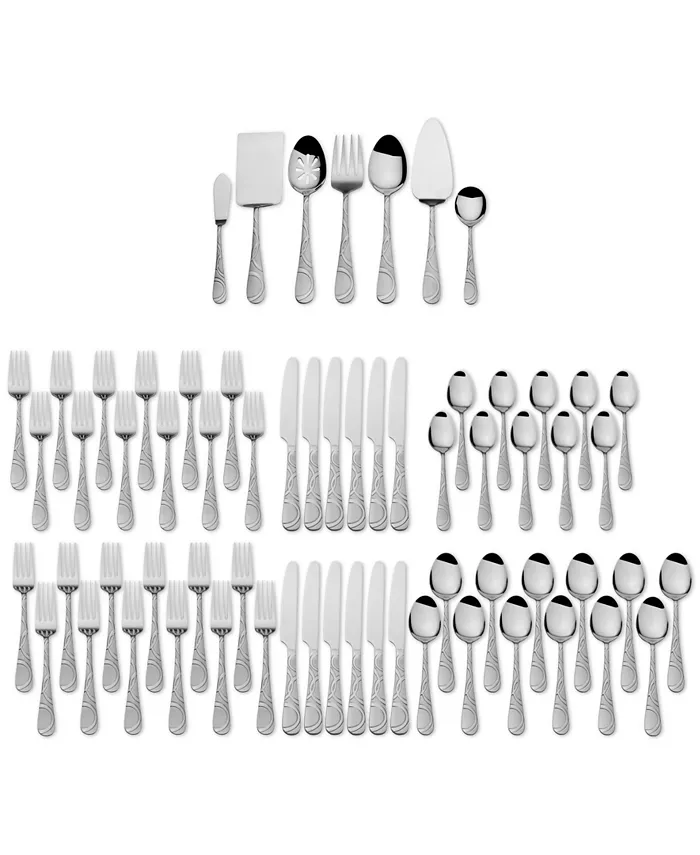International Silver 18 0 Stainless Steel 67-Pc. Garland Frost Flatware Hostess Set， Created for Macy's - Mycitystee