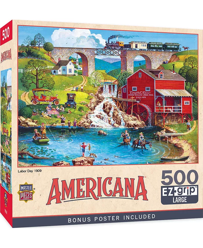 MasterPieces Puzzles Americana -  Labor Day 1909 500 Piece Adult Jigsaw Puzzle - Mycitystee